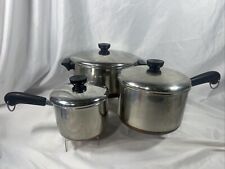 Revere 1801 Ware Copper Bottom Cooking Pots  6 Piece Set: 1/2 Qt, 3 Qt, 4.5 Qt picture