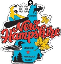 Race Through New Hampshire 1M 5K 10K 13.1 26.2 Medal and Bib picture