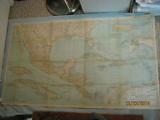 ANTIQUE MEXICO, CENTRAL AMERICA, WEST INDIES MAP National Geographic 1934 picture