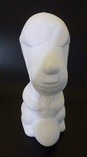 Vintage SNOOPY ON BOMB Torpedo Red Baron Ceramic Peanuts Figure Unpainted 7 1/4