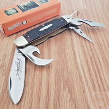 Marbles Scout King Dave Pocket Knife Stainless Blades Brown Jigged Bone Handle picture