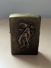 Vintage 1994 ZIPPO Marlboro Bucking Bronco Lighter Brass Used Made in USA picture