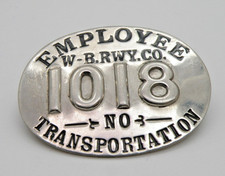 Vtg W-B. RWY Co. Employee No Transportation ID Badge American RY Supply Co. NY picture