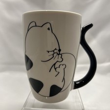 Koppers Home 14 oz Playing Tuxedo Cat Tail Handle Mug picture