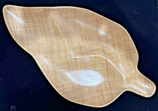 Vintage MCM ABACA Grainware leaf shaped tidbit tray 1960s picture