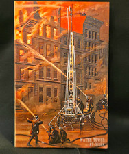 Water Tower at Work Firefighting Divided Back Embossed Litho Postcard Fireman picture