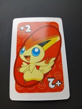 Mattel Pokemon Asia Uno Card - Victini +2 Draw Two - Red picture