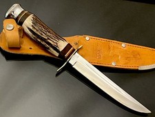 Vintage Edge Solingen Germany  Stag 9-1/8” Fixed Blade Hunting Knife Near Mint. picture