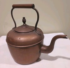 Vintage Copper Brass Tea Pot Goosneck Kettle Casa Depose EUC H11