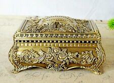 RECTANGLE VINTAGE IN GOLD TIN ALLOY MUSIC BOX  :  CLOSE TO YOU @ CARPENTERS picture