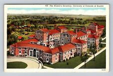 Boulder CO-Colorado, Aerial Women's Dormitory University Vintage c1940 Postcard picture
