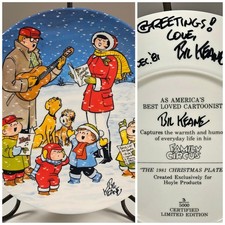 RARE #3/5000 Hand Signed Bil Keane Family Circus 1981 Christmas Plate Vintage picture