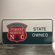 NOS Rare Vintage Original North Carolina State Owned License Plate NR&CD picture