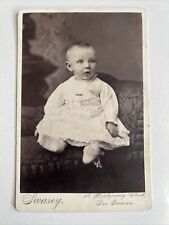 Antique Cabinet Card Photo  Intense Girl  Baby Child picture