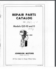 1954 Johnson Outboard Parts manual for CD-10 and CDL-10 14 Pages comb bound picture