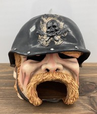 Vintage 2005 Disguise Halen Biker Mask Helmet Skull Flames Halloween Costume picture