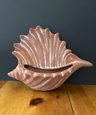 Very Nice Vintage Terra Cotta Shell Wall Pocket Planter picture