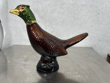 Avon Pheasant Decanter Bottle Empty Bird Glass Cologne Bottle Vintage 1970s picture
