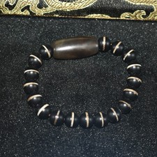 Antique Old Tibetan Himalayan Dzi Agate Stone Bead Bracelet in good Condition picture