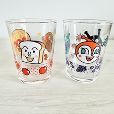 Rare Anpanman, Baikinman, and Dokin-chan Mini Glasses Set of 2 Collectibles picture
