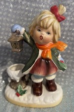 Vintage Napcoware Christmas Girl with Lantern Holly X-8368 Made in Japan GUC picture