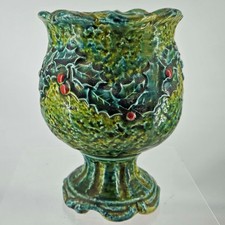 Vintage Napcoware Holly Berry Vase Planter Porcelain Hand Painted picture