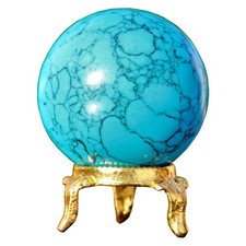 45MM Small BLUE TURQUOISE Crystal Ball Healing Chakra Stone Metaphysical Sphere picture