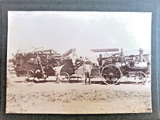 RUSSELL & CO. Steam traction engine ~ tractor & Thresher Cabinet Card farm BIG picture
