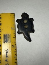 Pre-contact Native American Turtle Effigy Bead, Button , Iroquois, Seneca Thin picture