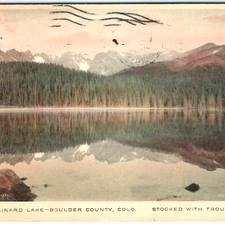 c1910s Boulder County, CO Brainard Lake Postcard Trout Fishing Fine & Coulson picture