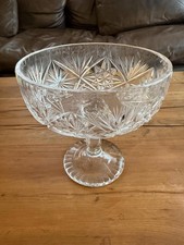 Vintage Violetta hand-cut l24% lead crystal footed wedding centerpiece Poland picture