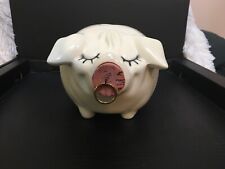 Vintage Hull Pottery 1957 Corky Pig Piggy Bank Unique. ONE OF A KIND Read picture
