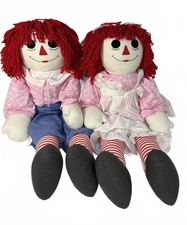 Handmade Vintage Raggedy Ann and Andy Plush Dolls picture