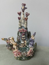 Blue Sky Clayworks Fairytale Enchanted Castle Candle Holder Music Box Wonderful picture