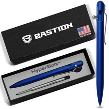 BASTION Slim Aluminum Royal Blue Bolt Action Ink Pen | EDC Pocket Gift Metal picture