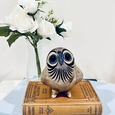 Vtg Mexican Tonala Pottery Owl Folk Art Hand Painted Figurine Ceramic Mexico picture