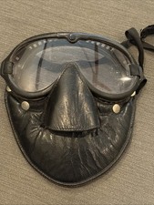 Vintage Bouton Motorcycle Racing Gear Mask Goggles Harley Indian picture