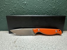 CUSTOM BURNING PINES EDC HUNTNG CAMPING FISHING KNIFE Orange D2 picture