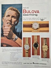  1959 Mens Bulova Sea King thin waterproof Watch Watches Vintage ad picture