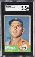1963 TOPPS #123 FRANK HOWARD SGC 5.5 picture