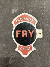 RARE Original Fry Visible Gas Pump Double Sided Porcelain Flange Sign antique  picture