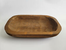 Carved Wooden Dough Bowl Wood Oval Trencher Tray Rustic Home Decor picture
