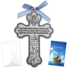 Guardian Angel Cross Baby Baptism Gifts for Boys Girls with Christening...  picture