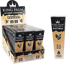 King Palm | 1 1/4 | Natural | Prerolled Cones &Filter Tips | 6 per Pack, 30Packs picture
