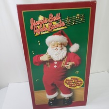 Christmas Fantasy Jingle Bell Rock Santa Animated Musical Figure1998 Vintage EUC picture