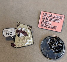 Pin Funny Sarcasm Flair  Three Pack Lot Snarky picture