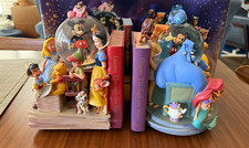 Disney Store Wonderful World of Disney Snow Globe Bookends Set with Box picture