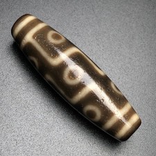 Vintage Himalayan Tibetan Dzi Beads Old Agate 9 Eyed Amulet Pendant 38×11mm picture