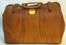 1950's Vintage Leather Doctors' Attorneys' Bag Brown, Large, Distressed, USA picture