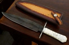 Coffin Handle Bowie Knife Custom Handmade Carbon Steel Full Tang Hunting Camping picture